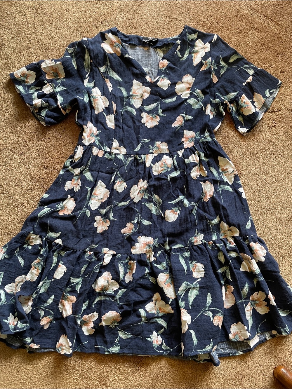 Nursing Queen Navy Floral Tiered Nursing Dress